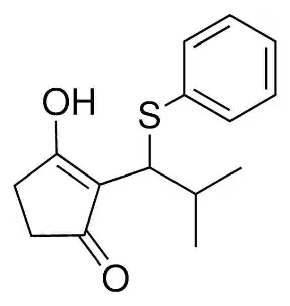 4-Hydroxy-3-methyl-2-(2-propynyl)-2-cyclopentene-1-one structure, CAS 41301-27-3