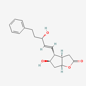 (+)-(3aR,4R,5r,6aS)-Hexahydro-5-hydroxy-4-[(1E,3R)-3-hydroxy-5-phenyl-1-pentenyl]-2H-cyclopenta[b]furan-2-one structure, CAS 41639-74-1