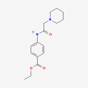 Ethyl piperidinoacetylaminobenzoate structure, CAS 41653-21-8