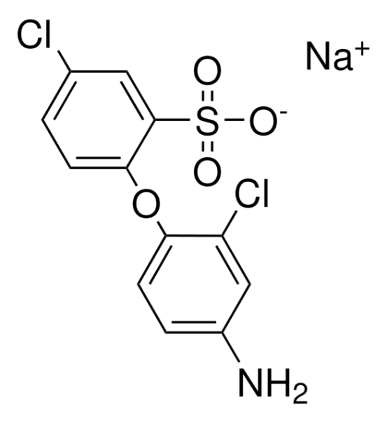 2-(2-Amino-4-chlorophenoxy)-5-chlorobenzenesulfonic acid structure, CAS 42293-27-6