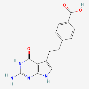 4-[2-(2-Amino-4,7-dihydro-4-oxo-1H-pymol[2,3-d]pyrimodin-5-yl)ethyl]benzoic acid structure, CAS 137281-39-1