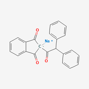 2-(2,2-Diphenylacetyl)-1H-indene-1,3(2H)-dione ion(1-) sodium salt (1:1) structure, CAS 42721-99-3