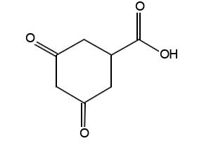 3,5-Dioxocyclohexanecarboxylic acid structure, CAS 42858-60-6