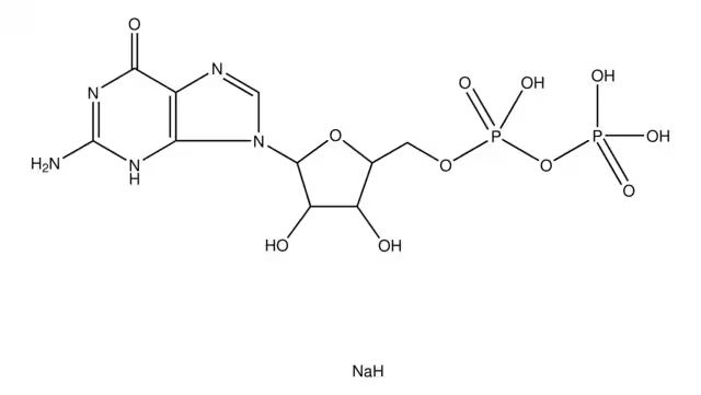 Guanosine 5'-diphosphate sodium salt structure, CAS 43139-22-6