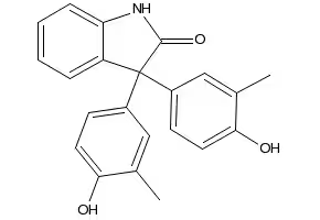 3,3-Bis(3-methyl-4-hydroxyphenyl)indoline-2-on structure, CAS 47465-97-4