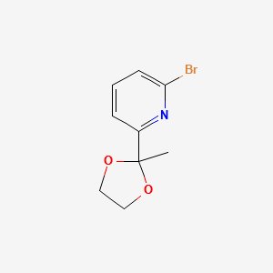 2-Bromo-6-(2-methyl-1,3-dioxolan-2-yl)pyridine structure, CAS 49669-14-9