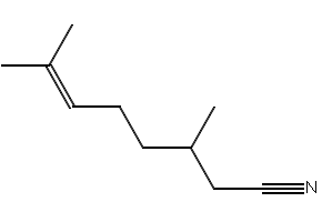 Citronellyl nitrile structure, CAS 51566-62-2