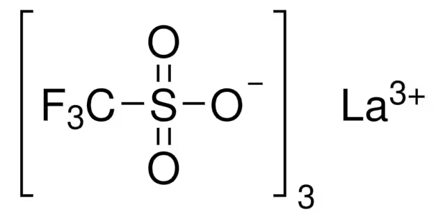 Lanthanum(III) trifluoromethanesulfonate structure, CAS 52093-26-2