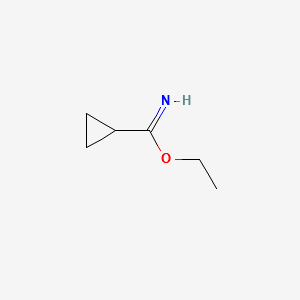 Cyclopropanecarboximidic acid ethyl ester structure, CAS 52186-76-2
