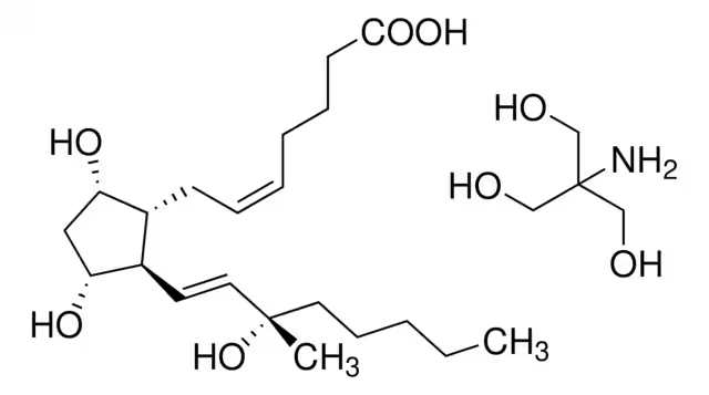 Thymolphthalein monophosphate 2-amino-2-methyl-1,3-propanediol salt structure, CAS 52279-66-0