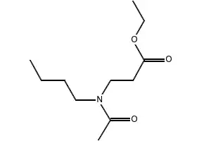Ethyl butylacetylaminopropionate structure, CAS 52304-36-6