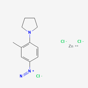 3-Methyl-4-(1-pyrrolidinyl)benzenediazonium trichlorozincate structure, CAS 52572-38-0