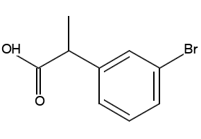 2-(3-Bromophenyl)propanoic acid structure, CAS 53086-52-5