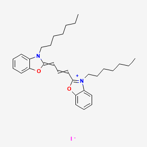 3,3'-Diheptyloxacarbocyanine iodide structure, CAS 53213-83-5