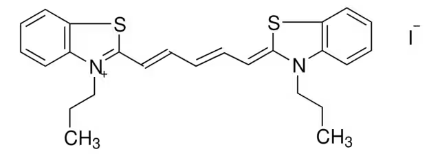 3,3'-Dipropylthiadicarbocyanine iodide structure, CAS 53213-94-8