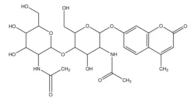 4-Methylumbelliferyl beta-D-N,N'-diacetylchitobioside structure, CAS 53643-12-2