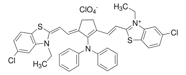 5,5'-Dichloro-11-diphenylamino-3,3'-diethyl-10,12-ethylenethiatricarbocyanine perchlorate structure, CAS 53655-17-7