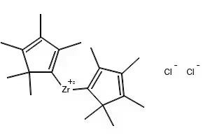 Bis(pentamethylcyclopentadienyl)zirconium dichloride structure, CAS 54039-38-2