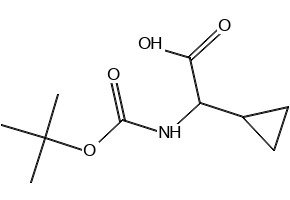 2-(tert-Butoxycarbonylamino)-2-cyclopropylacetic acid structure, CAS 54256-41-6