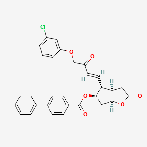 [1,1'-Biphenyl]-4-carboxylic acid [3aR-[3aa,4a(E),5b,6aa]]-4-[4-(3-chlorophenoxy)-3-oxo-1-butenyl]hexahydro-2-oxo-2H-cyclopenta[b]furan-5-yl ester structure, CAS 54324-79-7