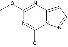 4-Chloro-2-(methylthio)pyrazolo[1,5-a][1,3,5]triazine structure, CAS 54346-19-9