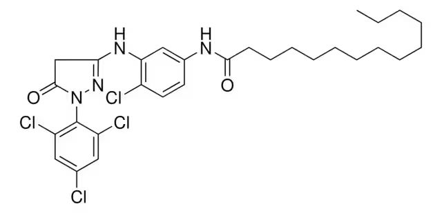N-(4-Chloro-3-((4,5-dihydro-5-oxo-1-(2,4,6-trichlorophenyl)-1H-pyrazol-3-yl)amino)phenyl)myristamide structure, CAS 54636-84-9