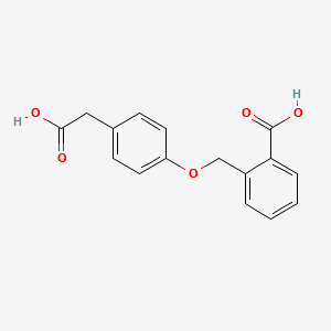 2-[(4-Carboxymethylphenoxy)methyl]benzoic acid structure, CAS 55453-89-9