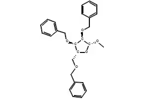 Methyl 2,3,5-tri-O-benzyl-beta-D-ribofuranoside structure, CAS 55725-85-4
