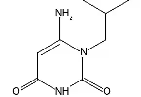 4-Amino-3-isobutylpyrimidine-2,6-dione structure, CAS 56075-75-3