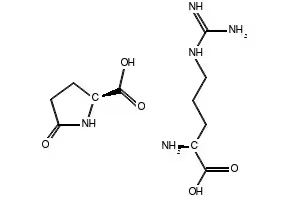 L-Arginine-L-pyroglutamate structure, CAS 56265-06-6