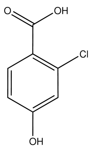 2-Chloro-4-hydroxybenzoic acid structure, CAS 56363-84-9