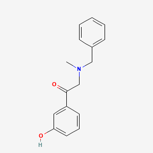 1-(3-Hydroxyphenyl)-2-[methyl(phenylmethyl)amino]ethan-1-one structure, CAS 56917-44-3