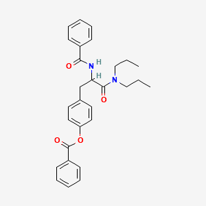 alpha-(Benzoylamino)-4-(benzoyloxy)-N,N-dipropylbenzenepropanamide structure, CAS 57227-08-4