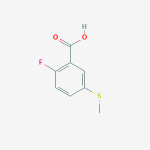 2-Fluoro-5-(methylthio)benzoic acid structure, CAS 57318-98-6