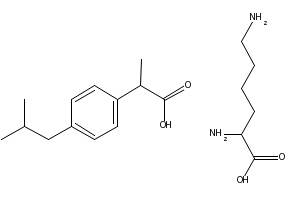 Ibuprofen lysinate structure, CAS 57469-76-8