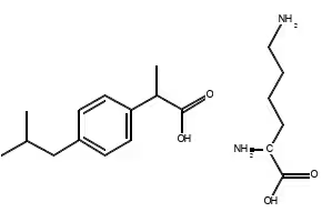 Ibuprofen lysine structure, CAS 57469-77-9