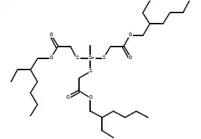 Methyltin tris(isooctyl thioglycollate) structure, CAS 57583-34-3