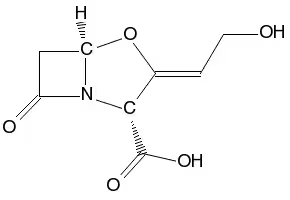 Clavulanic acid structure, CAS 58001-44-8
