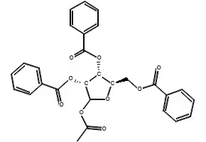 1-O-Acetyl-2,3,5-tri-O-benzyl-D-ribofuranose structure, CAS 58381-23-0