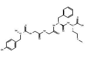 Tyrosylglycyl-glycyl-phenylalanyl-methionine structure, CAS 58569-55-4