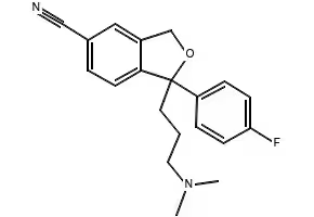 Citalopram structure, CAS 59729-33-8