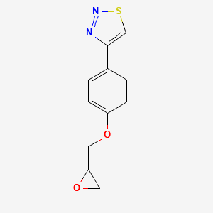 4-[4-(Oxiran-2-ylmethoxy)phenyl]-1,2,3-thiadiazole structure, CAS 59834-07-0