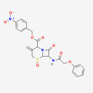 4-Nitrobenzyl [2R-(2alpha,5beta,6alpha,7beta)]-3-methylene-8-oxo-7-(phenoxyacetamido)-5-thia-1-azabicyclo[4.2.0]octane-2-carboxylate 5-oxide structure, CAS 60771-27-9