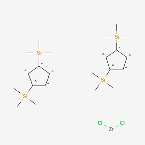 Bis[1,3-bis(trimethylsilyl)cyclopentadienyl]zirconium dichloride structure, CAS 60938-62-7