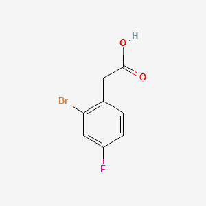 2-Bromo-4-fluorophenylacetic acid structure, CAS 61150-59-2