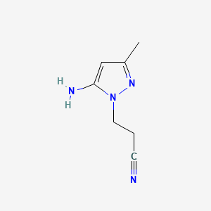 3-(5-Amino-3-methyl-1H-pyrazol-1-yl)propanenitrile structure, CAS 61255-82-1