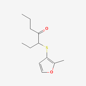 3-(2-Methyl-3-furylthio)-4-heptanone structure, CAS 61295-41-8