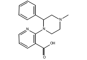 1-(3-Carboxypyrid-2-yl)-2-phenyl-4-methyl-piperazine structure, CAS 61338-13-4