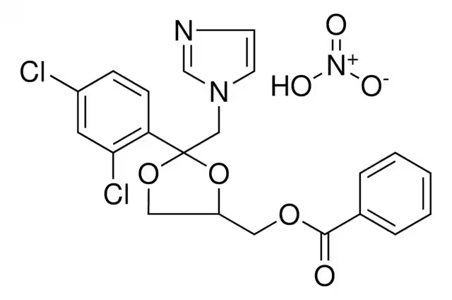cis-2-(2,4-Dichlorophenyl)-2-(1H-imidazol-1-ylmethyl)-1,3-dioxolane-4-ylmethyl methanesulfonate structure, CAS 61397-61-3