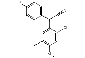2-(4-Amino-2-chloro-5-methylphenyl)-2-(4-chlorophenyl)acetonitrile structure, CAS 61437-85-2